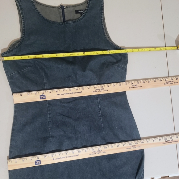 Chadwicks Denim Blue Jean Midi Dress Sleeveless Sheath Size 10T - Picture 11 of 11